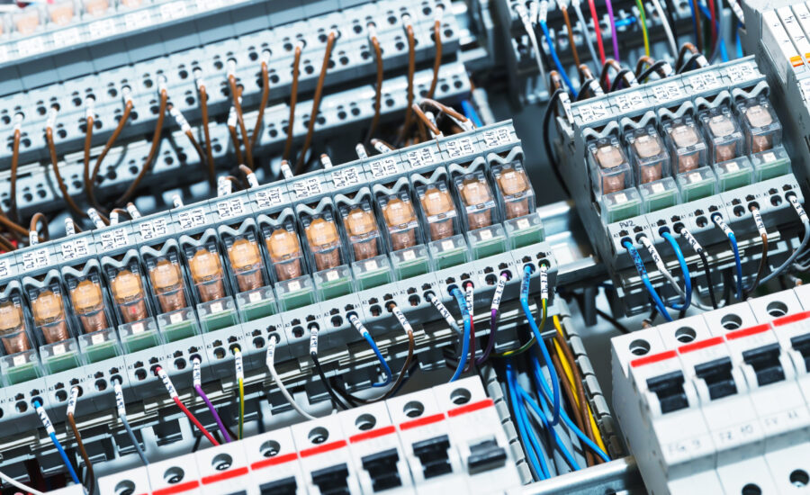 Electrical supplies in switchgear cabinet diagonal shot